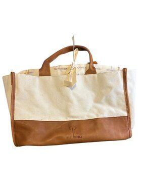 Satchels The Peninsula Canvas & Leather Tote Bag Medium Size Brown Accent Durabl